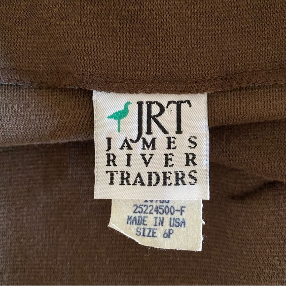 Vintage Brown James River Traders JRT Skirt Sze 6P Petite Slit Stretch Dry Clean - Picture 7 of 7